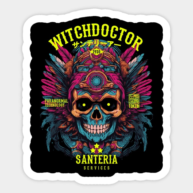 Witch Doctor Skull Sticker by TOKEBI